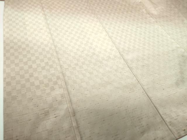 平和屋着物●ぜんまい紬　色留訪問着　霞市松文様　正絹　逸品　DABG8257ps