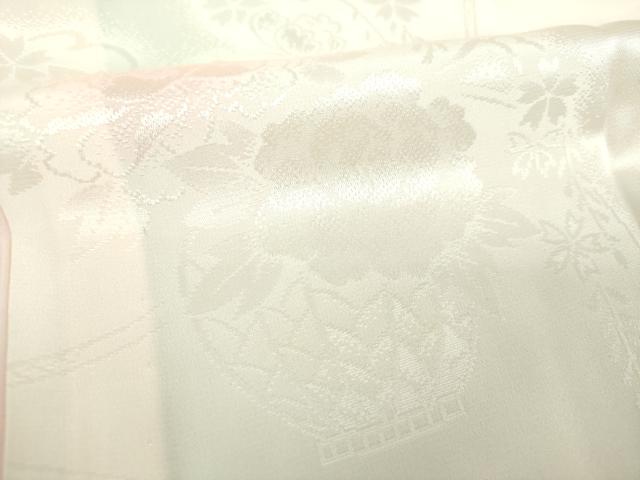 平和屋着物●振袖用長襦袢　無双仕立て　半衿刺繍　花籠地紋　暈し染め　正絹　逸品　DABG8211ps