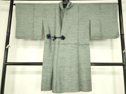 平和屋着物▽道中着　スリーシーズン　春夏秋　塵除け　霞文　ロング丈　正絹　逸品　DABG0719az