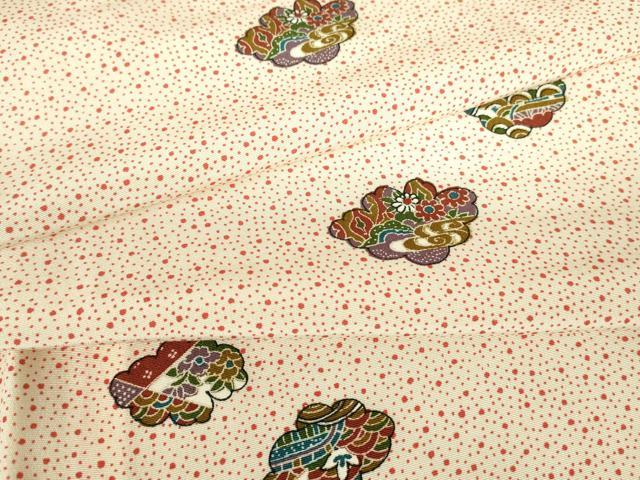平和屋着物▽上質な小紋　単衣　雲取り青海波花文　正絹　逸品　DABG0707az