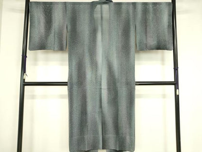 平和屋着物▽道中着　スリーシーズン　春夏秋　塵除け　作家物　霞文　ロング丈　反端付き　正絹　逸品　DABG0717az