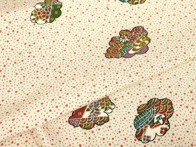 平和屋着物▽上質な小紋　単衣　雲取り青海波花文　正絹　逸品　DABG0707az