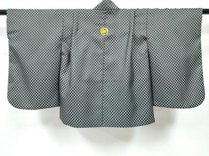 平和屋着物[]七五三　男の子　祝着・羽織・長襦袢(単衣)・行灯袴・小物セット　市松文様　DABG3017ma