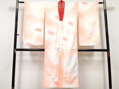 平和屋着物∵女の子　十三参り　子供　祝着・長襦袢(袷・半衿刺繍)セット　立涌牡丹花文　金彩　逸品　DABG3008ma