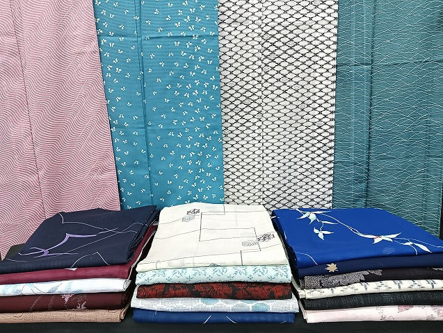 平和屋着物■夏物 小紋 絽 紗 洗える着物 まとめて20点 蝶 花柄 着用可能多数 mmm1176