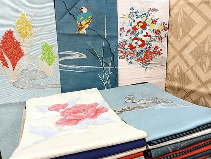 平和屋着物■夏物 名古屋帯 絽 紗 まとめて 50点 向かい鶴 鳥 花柄 竜田川文様 絽綴れ 金銀糸 など 未使用品あり 全て正絹 mmm1185