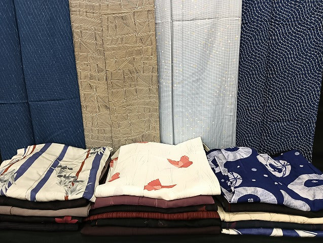 平和屋着物■夏物 小紋 絽 紗 まとめて20点 蝶 花柄 銀彩 着用可能多数 全て正絹 mmm1180
