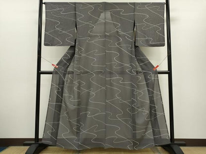 平和屋着物＊夏物　小紋　絽　抽象文　正絹　逸品　CABH7837ze