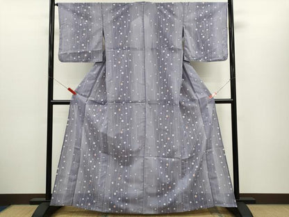 平和屋着物＊夏物　小紋　絽　箔散らし　暈し染め　洗える着物　CABH7839ze