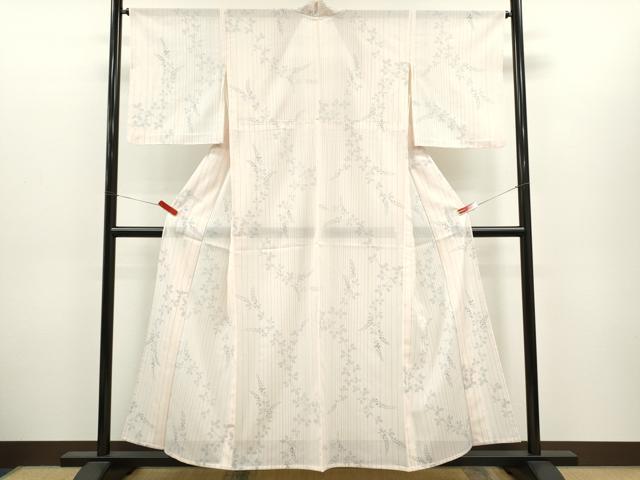 平和屋着物＊夏物　小紋　絽　草木文　洗える着物　CABH7841ze