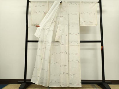 平和屋着物＊夏物　小紋　絽　萩　銀彩　正絹　逸品　未使用　CABH7838ze