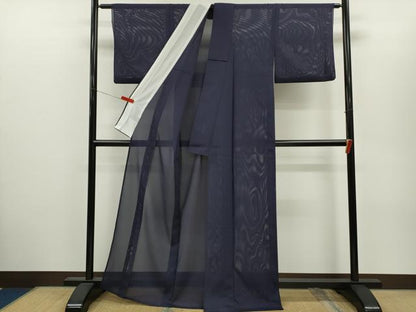 平和屋着物＊夏物　色無地　絽　黒紅色　洗える着物　CABH7848ze