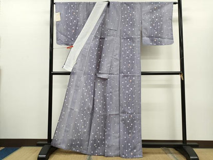 平和屋着物＊夏物　小紋　絽　箔散らし　暈し染め　洗える着物　CABH7839ze