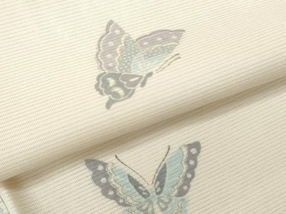 平和屋着物＊夏物　小紋　絽　舞蝶文　洗える着物　CABH7846ze