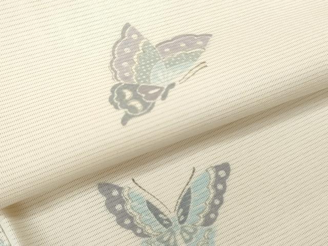 平和屋着物＊夏物　小紋　絽　舞蝶文　洗える着物　CABH7846ze
