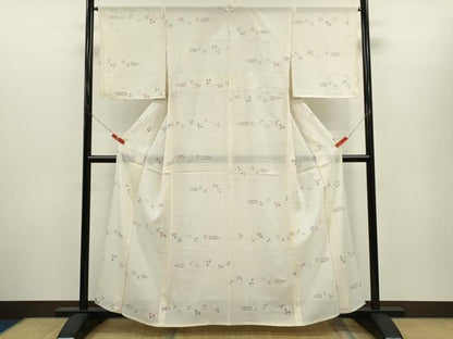 平和屋着物＊夏物　小紋　絽　萩　銀彩　正絹　逸品　未使用　CABH7838ze