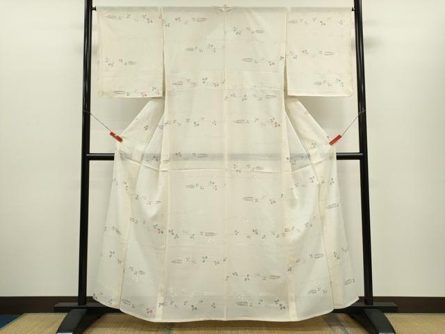 平和屋着物＊夏物　小紋　絽　萩　銀彩　正絹　逸品　未使用　CABH7838ze