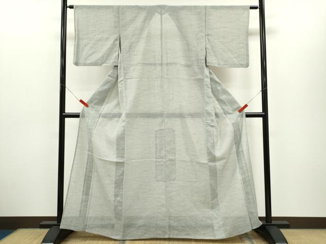 平和屋着物＊夏物　小紋　紗　芝草花文　洗える着物　CABH7851ze