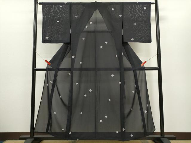 平和屋着物＊夏物　小紋　絽　絞り　菱文　正絹　逸品　CABH7855ze