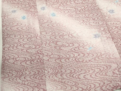 平和屋着物＊夏物　小紋　絽　流水舞楓文　暈し染め　洗える着物　CABH7854ze