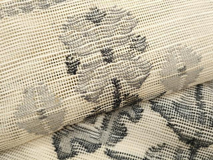 平和屋着物＊夏物　八寸名古屋帯　枝花文　正絹　逸品　CABI5654fb