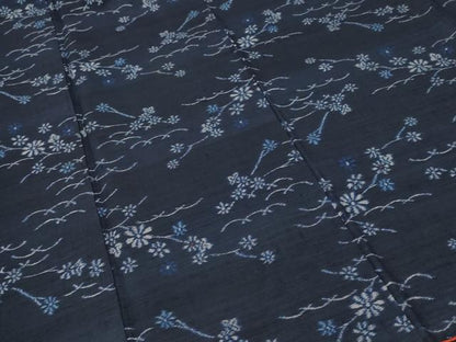 平和屋着物■上質な紬　芝草枝花文　正絹　逸品　CABH9284ev