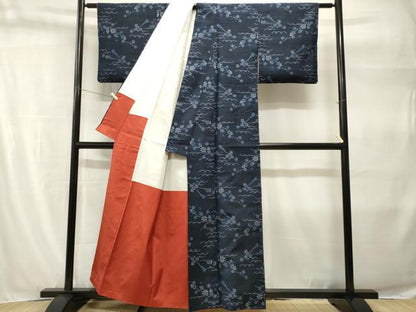 平和屋着物■上質な紬　芝草枝花文　正絹　逸品　CABH9284ev
