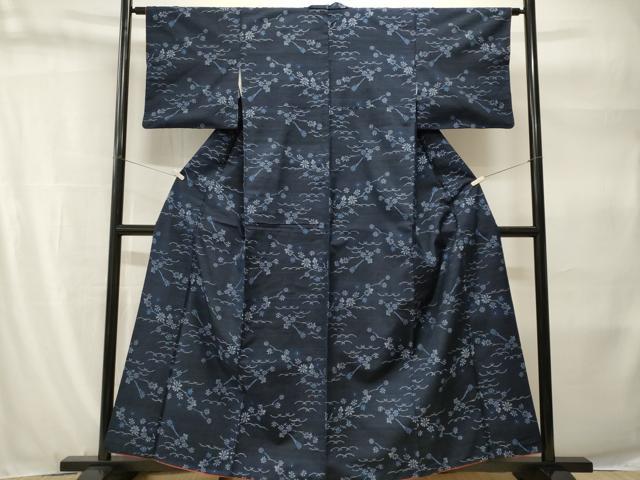 平和屋着物■上質な紬　芝草枝花文　正絹　逸品　CABH9284ev