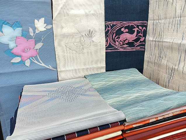 平和屋着物■夏物 名古屋帯 絽 紗 まとめて 50点 鹿 蝶 花柄 羅 絽綴れ 櫛織 もじり織 駒刺繍 銀糸 など 未使用品あり 全て正絹 mmm1187