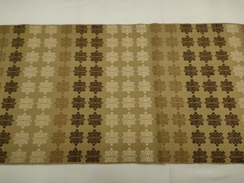 平和屋着物●本場筑前博多織　八寸名古屋帯　格子花文　正絹　逸品　AABJ6941pf