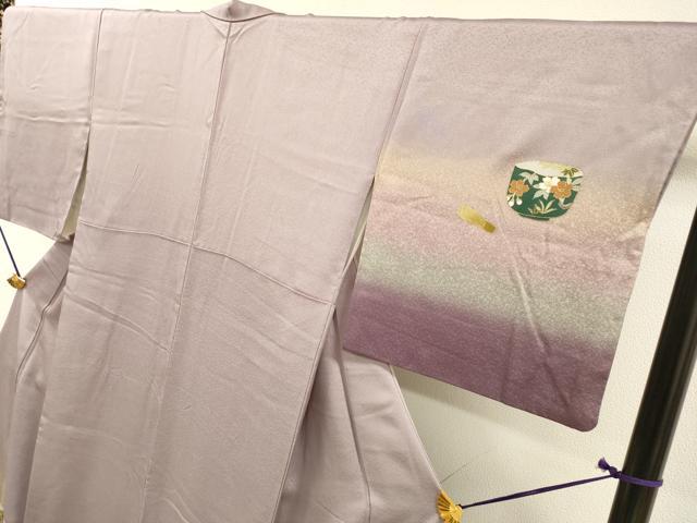 平和屋着物▼竹紫苑　京都老舗　訪問着　螺鈿　茶器　暈し染　金彩　正絹　逸品　DABG5658fe