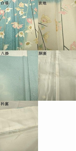 平和屋着物●訪問着　友禅　作家物　枝花文　暈し染め　正絹　逸品　AABJ9201ck