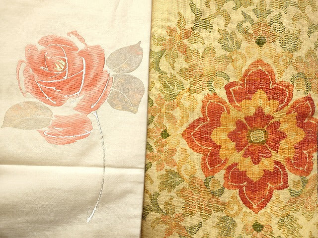 平和屋本店■名古屋帯 まとめて100点 蝶 薔薇 花柄 野葡萄 手描き 駒刺繍 金銀糸 など 着用可能多数 未使用品あり 全て正絹 se4162