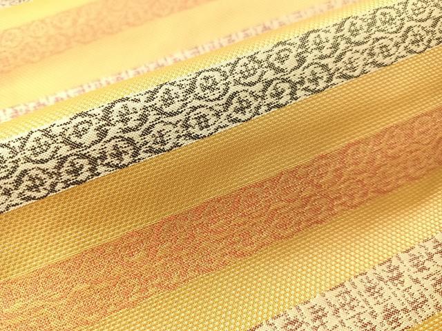 平和屋着物●九寸開き名古屋帯　横段吉祥文　正絹　逸品　CABI4249vp
