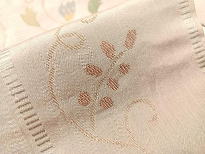 平和屋着物●銀座きしや　九寸名古屋帯　花唐草格子文　金糸　正絹　逸品　CABI4250vp
