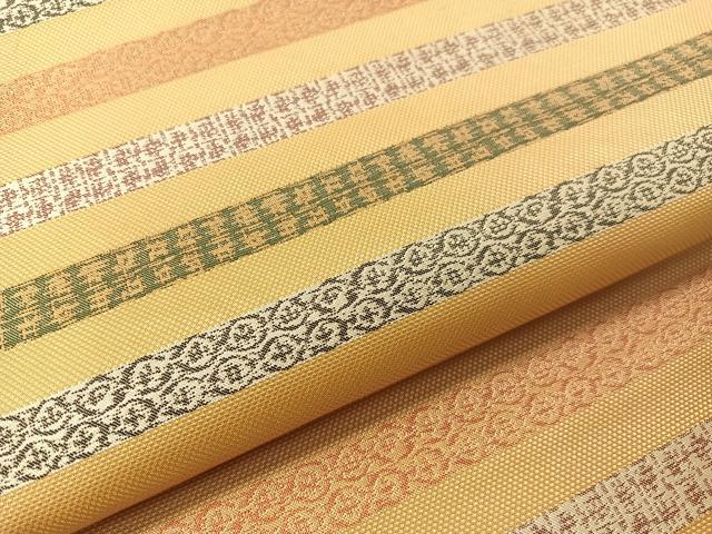 平和屋着物●九寸開き名古屋帯　横段吉祥文　正絹　逸品　CABI4249vp