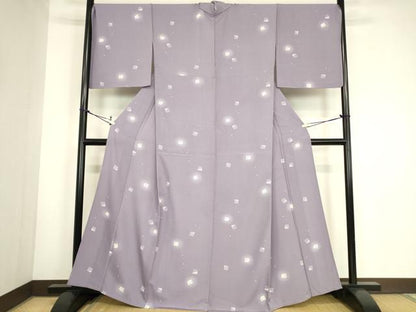 平和屋着物▽上質な小紋　単衣　源氏香　蛍暈し　正絹　逸品　DABG0770az