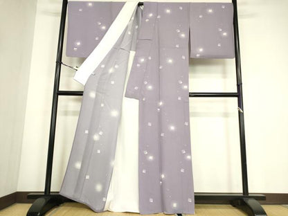 平和屋着物▽上質な小紋　単衣　源氏香　蛍暈し　正絹　逸品　DABG0770az