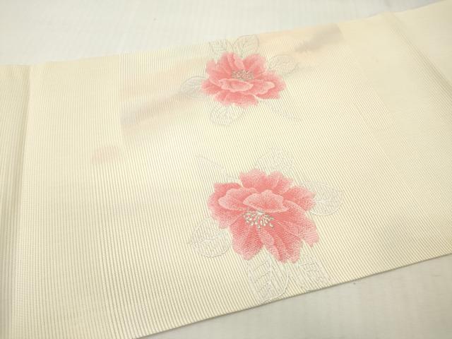 平和屋着物＊夏物　九寸開き名古屋帯　枝花文　金銀糸　正絹　逸品　DABF0446ea