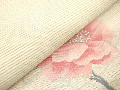 平和屋着物＊夏物　九寸開き名古屋帯　枝花文　金銀糸　正絹　逸品　DABF0446ea