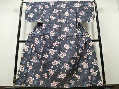 平和屋着物∴夏物　浴衣　舞花文　綿　逸品　未使用　CABH1570ng