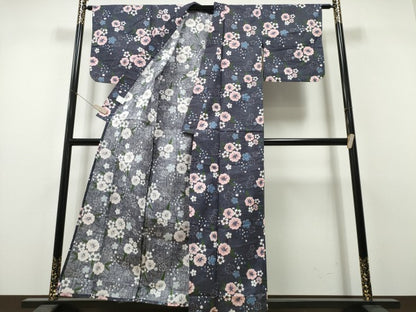 平和屋着物∴夏物　浴衣　舞花文　綿　逸品　未使用　CABH1562ng