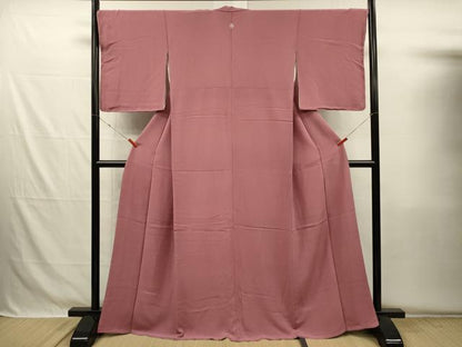 平和屋着物■上質な色無地　浅蘇芳色　鬼しぼ縮緬　正絹　逸品　DABG7996ya