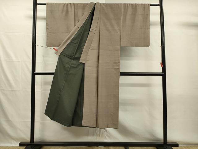 平和屋着物■男性　紬　空五倍子色　正絹　逸品　DABH5546ya