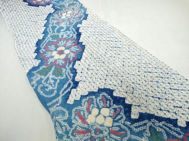 平和屋着物＊夏物　有松鳴海絞り　浴衣　反物　着尺　花繋ぎ　綿　逸品　未使用　DABH2351zzz