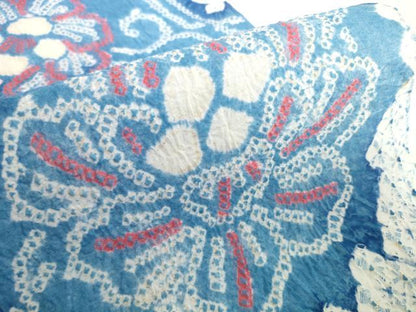 平和屋着物＊夏物　有松鳴海絞り　浴衣　反物　着尺　花繋ぎ　綿　逸品　未使用　DABH2351zzz