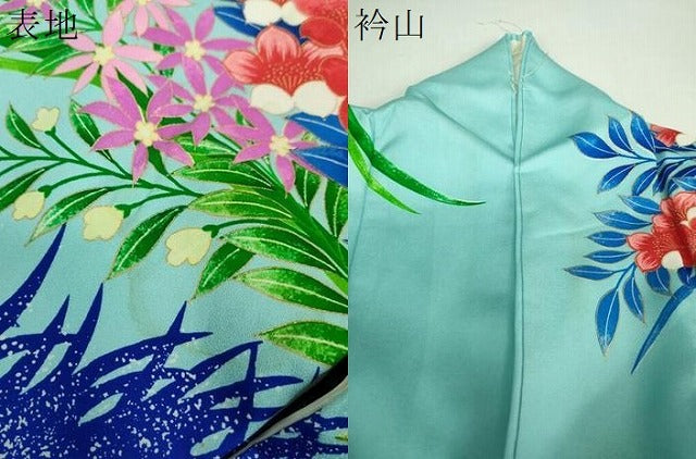 平和屋着物●豪華振袖　駒刺繍　草花文　シルエット　金彩　正絹　逸品　DABG8607ps