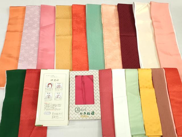 平和屋着物▼和装小物　重ね衿・伊達衿まとめて20点　紗綾形 麻の葉 立波 草花　金糸　逸品　DABG6395xg