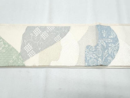 平和屋着物＊夏物　つけ帯　道長更紗花文　銀糸　正絹　逸品　CABI5656fb
