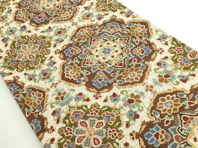 平和屋本店●最高級　中国三大刺繍　総相良刺繍　総刺繍　袋帯　200万粒　総詰め　正倉院花文　逸品　DZAB7762kh6